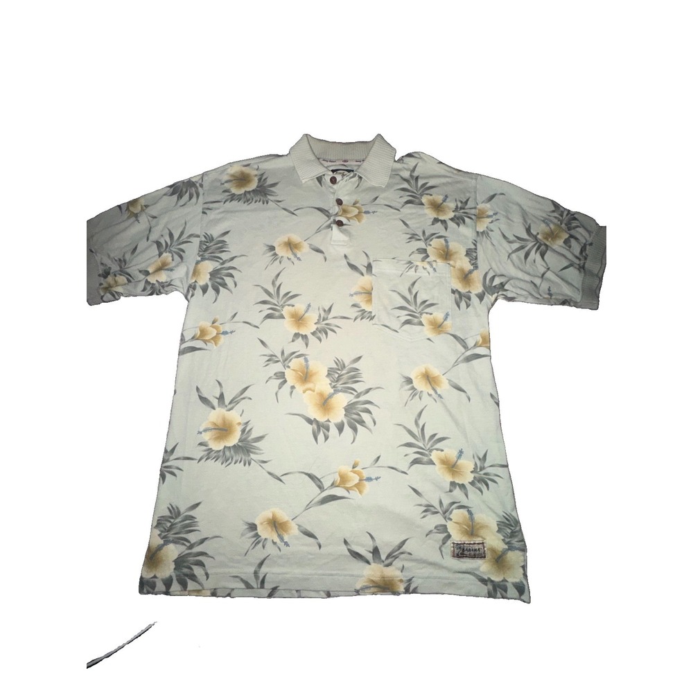 VTG Tommy Bahama Shirt Adult Small Floral Polo Golf Hawaiian Walking Casual Mens
